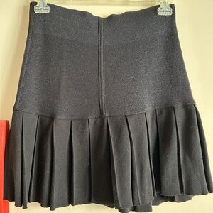 Elegant Black Pleated A-Line Skirt